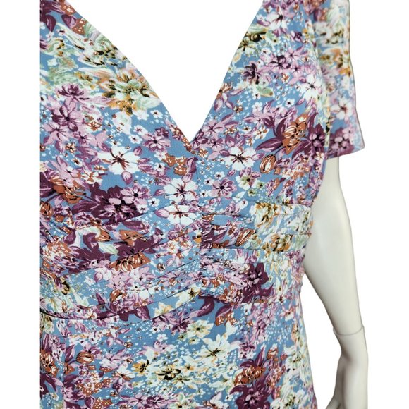 Floret Studios Floral Print Empire Waist Maxi Dress Women's XL Puff Sleeve - Picture 16 of 16